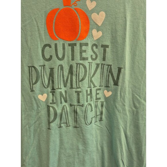 Cutest Pumpkin In The Patch Graphic Tee XL Tultex 50% Cotton 50% Polyester Mint - Picture 4 of 7